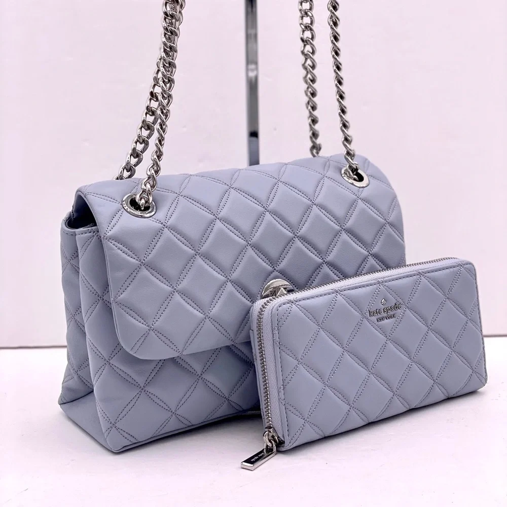 kate spade Natalia Medium Quilted Chain Shoulder Bag with Matching Wallet
